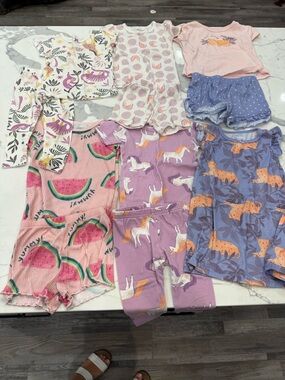Carter's Girls' Pink & Purple Mixed Print Pajama Set Bundle